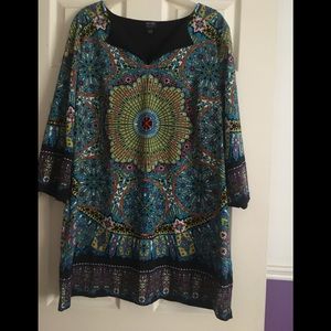 Size XL silk patterned dress